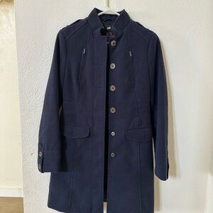 H&M Blue Military Field Jacket with Notched Lapel